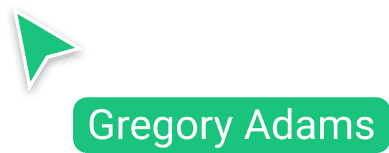 Grünes Cursorsymbol mit Namensschild 'Gregory Adams